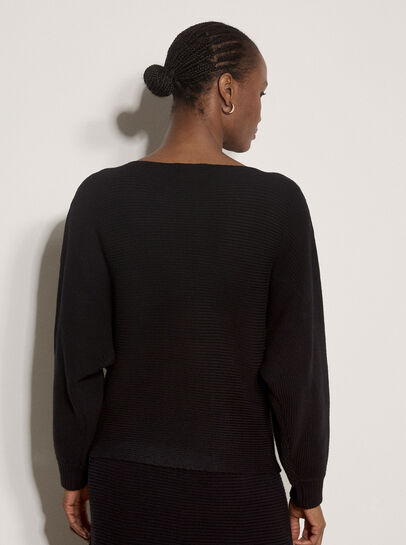 Ribbed Knit Batwing Jumper