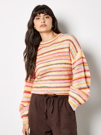Multicoloured Stripe Soft Jumper