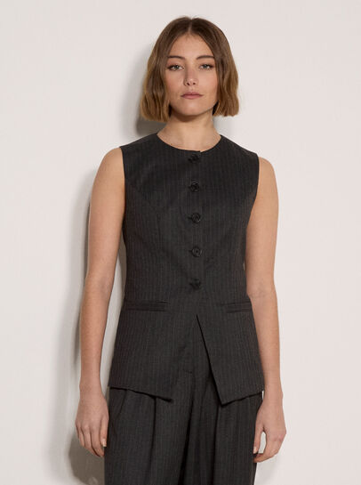 Oversized Pinstripe Waistcoat