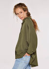 Oversized Batwing Airflow Shirt, Khaki, large