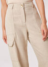 Cargo Pocket Wide Leg Trousers, Stone, large