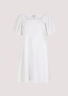 Puff Sleeve Mini Dress, White, large