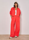 Soft Tailored Cropped Jacket, Red, large