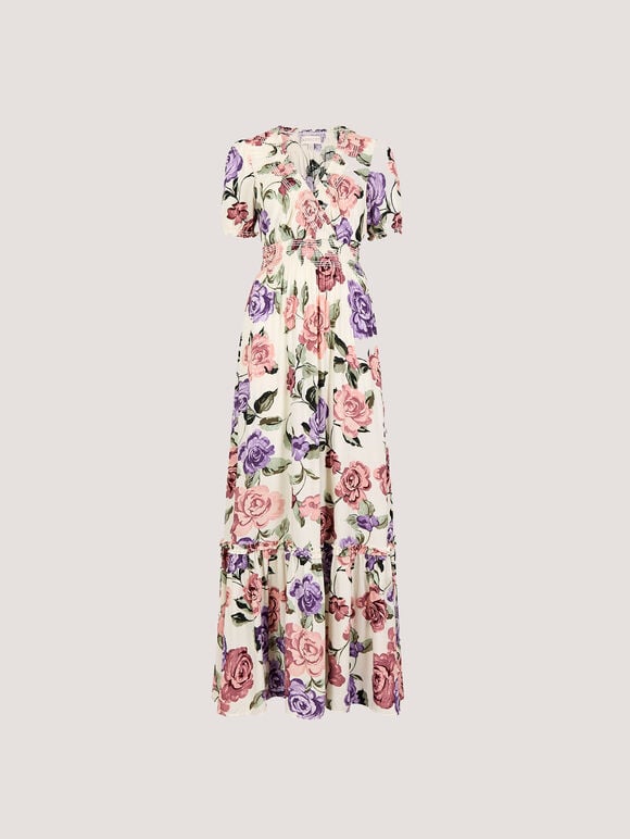 Chloe Floral Wrap Maxi Dress, Pink, large