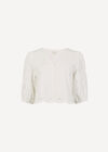 Daisy Broderie Anglaise Button Top, White, large