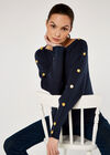  Button Detail Jumper, Navy, large