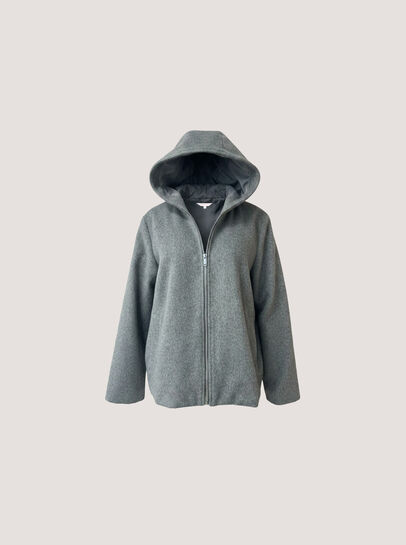 Wool-Look Hooded Jacket