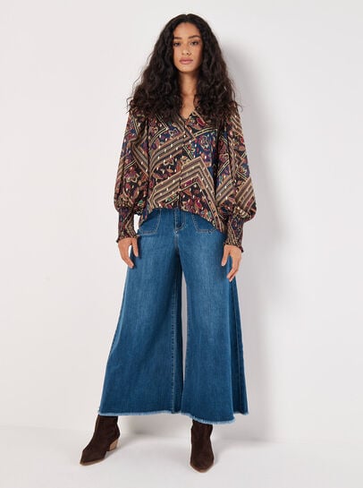 Gold Foil Floral Blouse