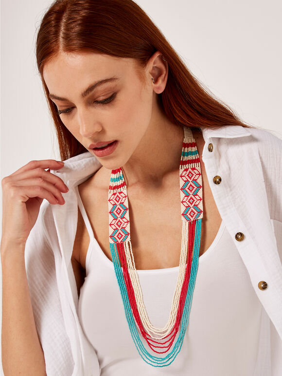 Long String beaded Necklace, Assorted, large