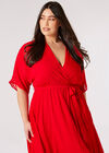 Robe mi-longue Curve Self-Stripe, Rouge, grand