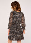 Floral Ruffle Tiered Dress, Navy, large