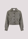 Textured Cropped Shacket, Black, large