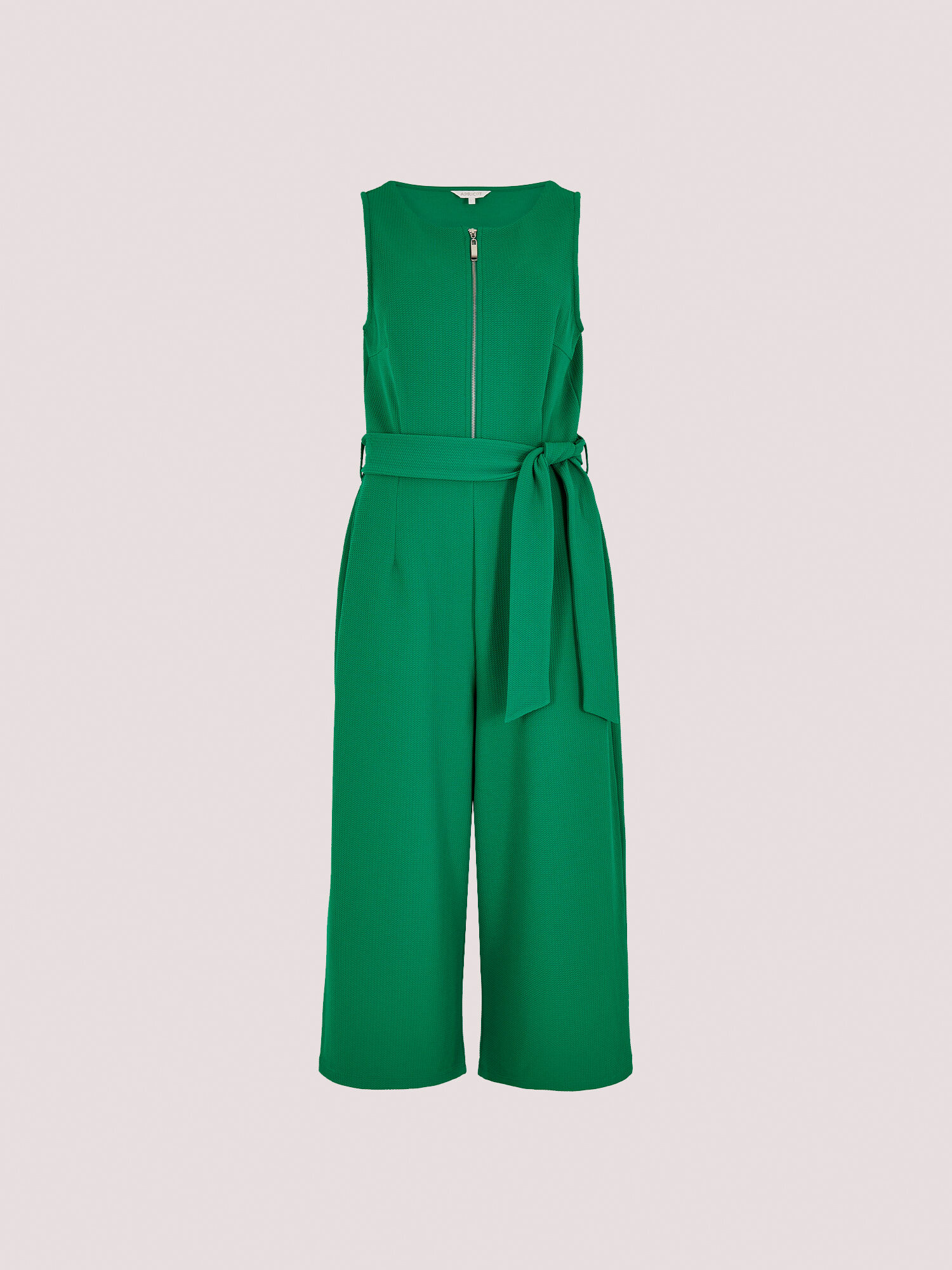 Zip Front Culotte Jumpsuit Apricot Clothing