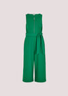 Combinaison jupe-culotte zippée sur le devant, Vert, grand