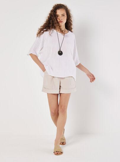 Textured Cotton Necklace Top