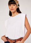 Retro Cropped Sleeveless Tee, Cream, large