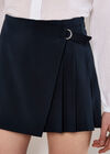 Wrap Pleated Mini Skort, Navy, large