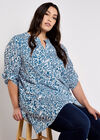 Mixed Animal Print Layered Blouse, White, large
