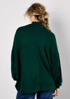 Mock Neck Oversized Soft Knit Top, Green, large