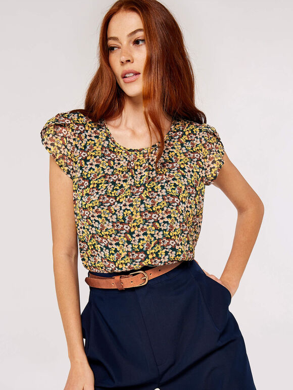 Ditsy Tulip Sleeve Top