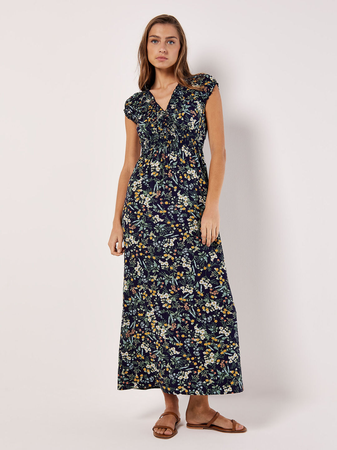 Ditsy Botanical Floral Maxi Dress