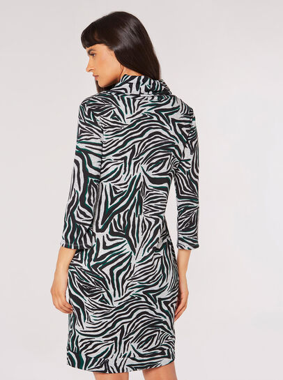 Zebra Fitted Shift Mini Dress