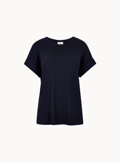 Button Back Textured T-Shirt