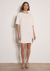 Sequin Embellished Mini Dress, White, large