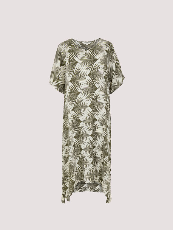 Printed Midi Kaftan, Khaki, large