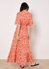 Ikat Swirl Shimmer Maxi Dress, Orange, large