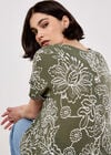 Sarasa Floral Button Back T-Shirt, Khaki, large