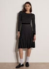 Multi Stripe Knitted Midi Dress, Black, large