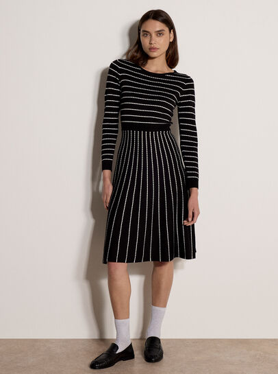 Multi Stripe Knitted Midi Dress