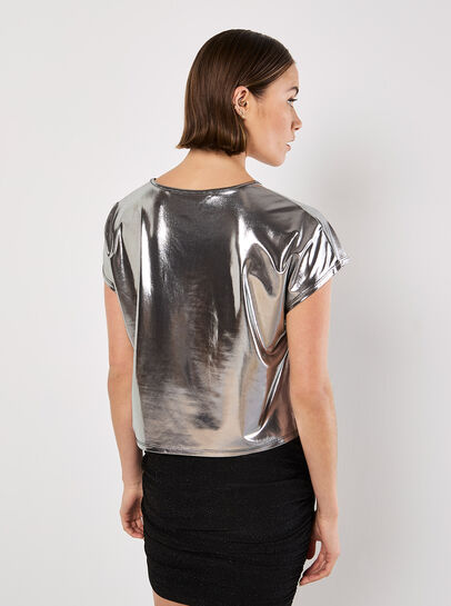 Foil Cropped T-Shirt