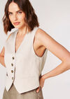 Textured Tailored Waistcoat, Stone, large