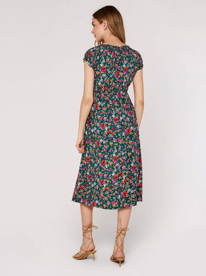 Ditsy Milkmaid Midi Dress