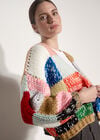 Hand-Crochet Colour Block Cardigan, Assorted, large