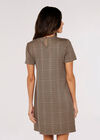 Checked Mini  Dress, Brown, large