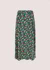 Ditsy Floral Print Midi Skirt, Green, large