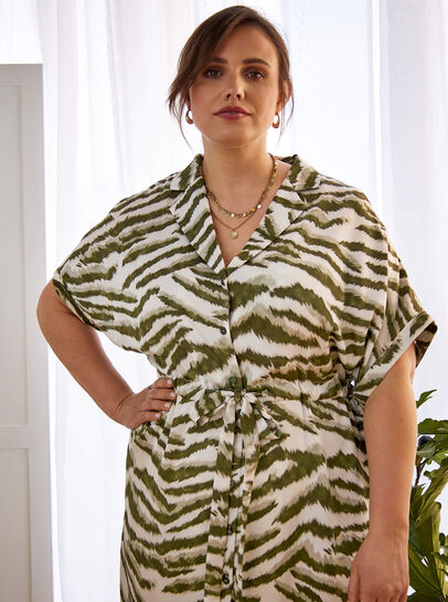 Curve Tiger Midi Dress