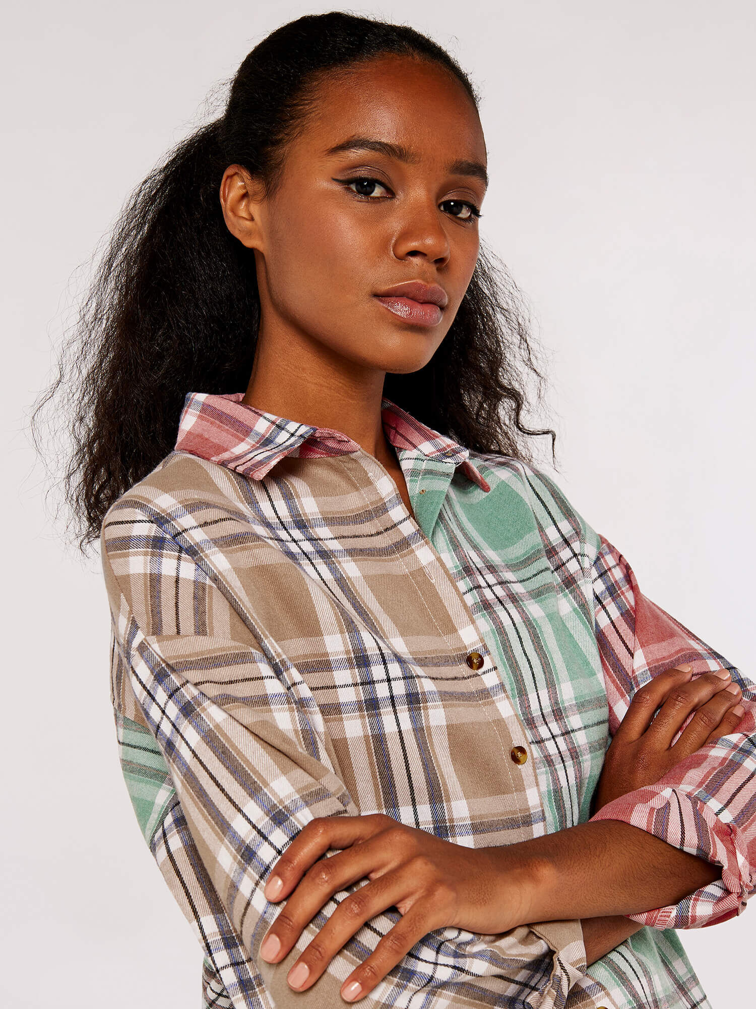 Mint plaid shirt clearance