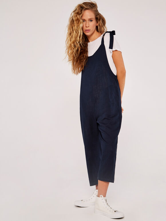 Tie Shoulder Jumpsuit Apricot Clothing