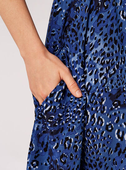 Leopard Print Shirt Midi Dress