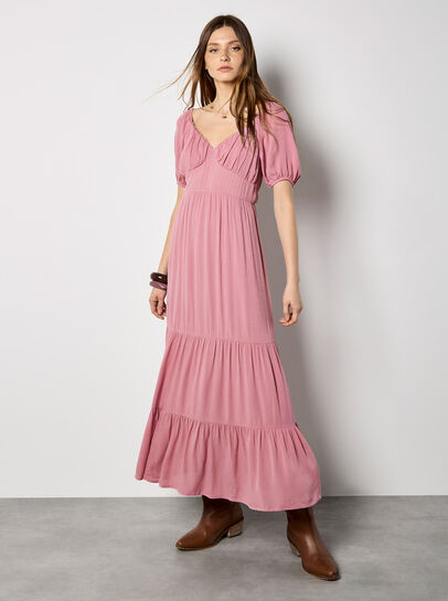 Crinkle Tiered Maxi Dress