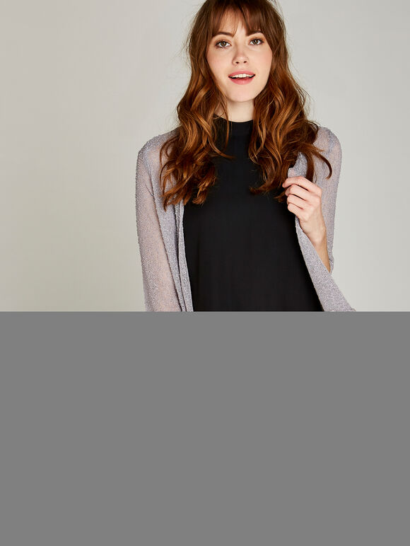 Popcorn Knit Shrug Apricot Clothing