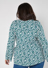 Curve Geo Print Wrap Top, Green, large
