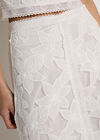 Floral Mesh Lace Midi Skirt, White, large