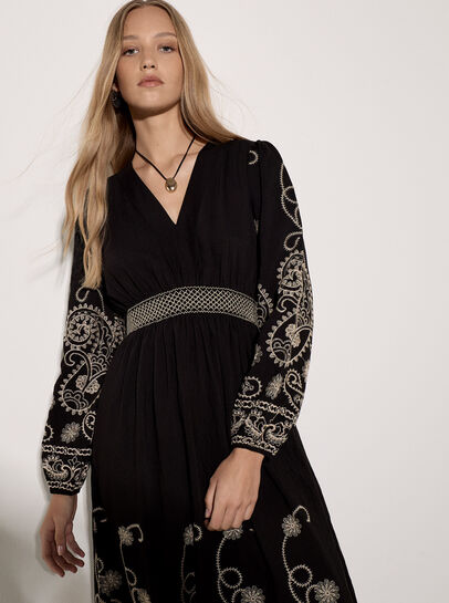 Paisley Embroidered Maxi Dress