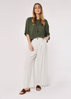 Waffle Batwing Necklace Top, Khaki, large