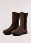 Brown Platform Boots, Brown, large